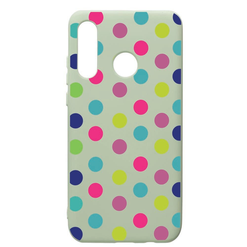 Husa de protectie Huawei P40 Lite E / Y7p, Dots Color, silicon, cu interiorul din material textil, protectie camera, Beryl, PGR61