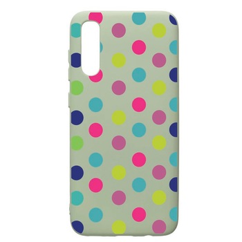 Husa de protectie Samsung Galaxy A70, Dots Color, silicon, cu interiorul din material textil, protectie camera, Beryl, PGR61 Husa de protectie Samsung Galaxy A70, Dots Color, silicon, cu interiorul din material textil, protectie camera, Beryl, PGR61