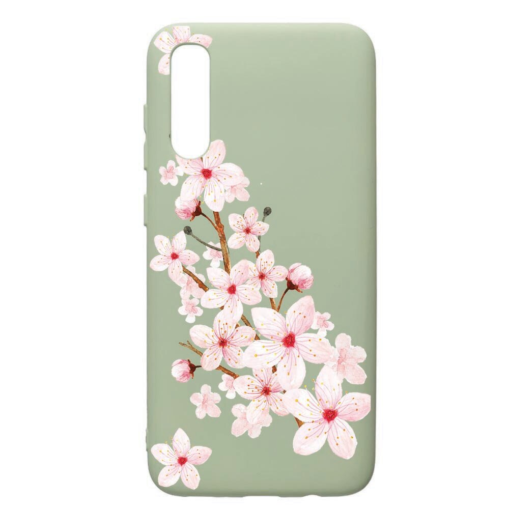 Husa de protectie Samsung Galaxy A70, Spring Flower, silicon, cu interiorul din material textil, protectie camera, Beryl, PGR62