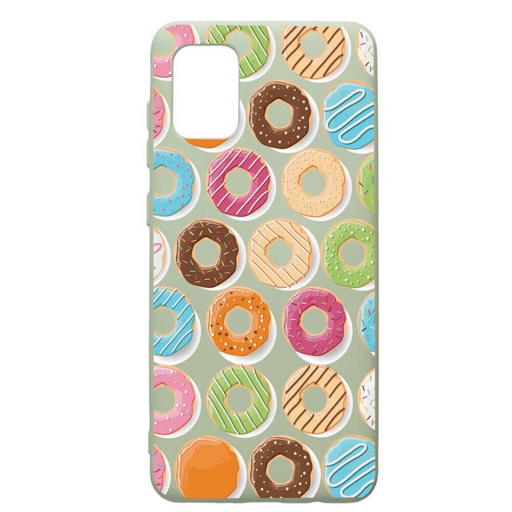 Husa de protectie Samsung Galaxy A71, Donuts, silicon, cu interiorul din material textil, protectie camera, Beryl, PGR66