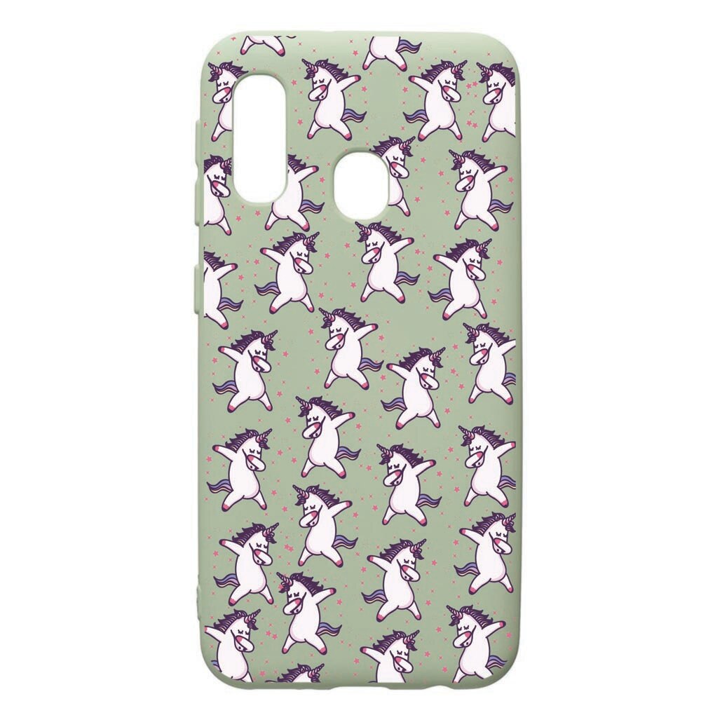 Husa de protectie Samsung Galaxy A40, Unicorn, silicon, cu interiorul din material textil, protectie camera, Beryl, PGR73