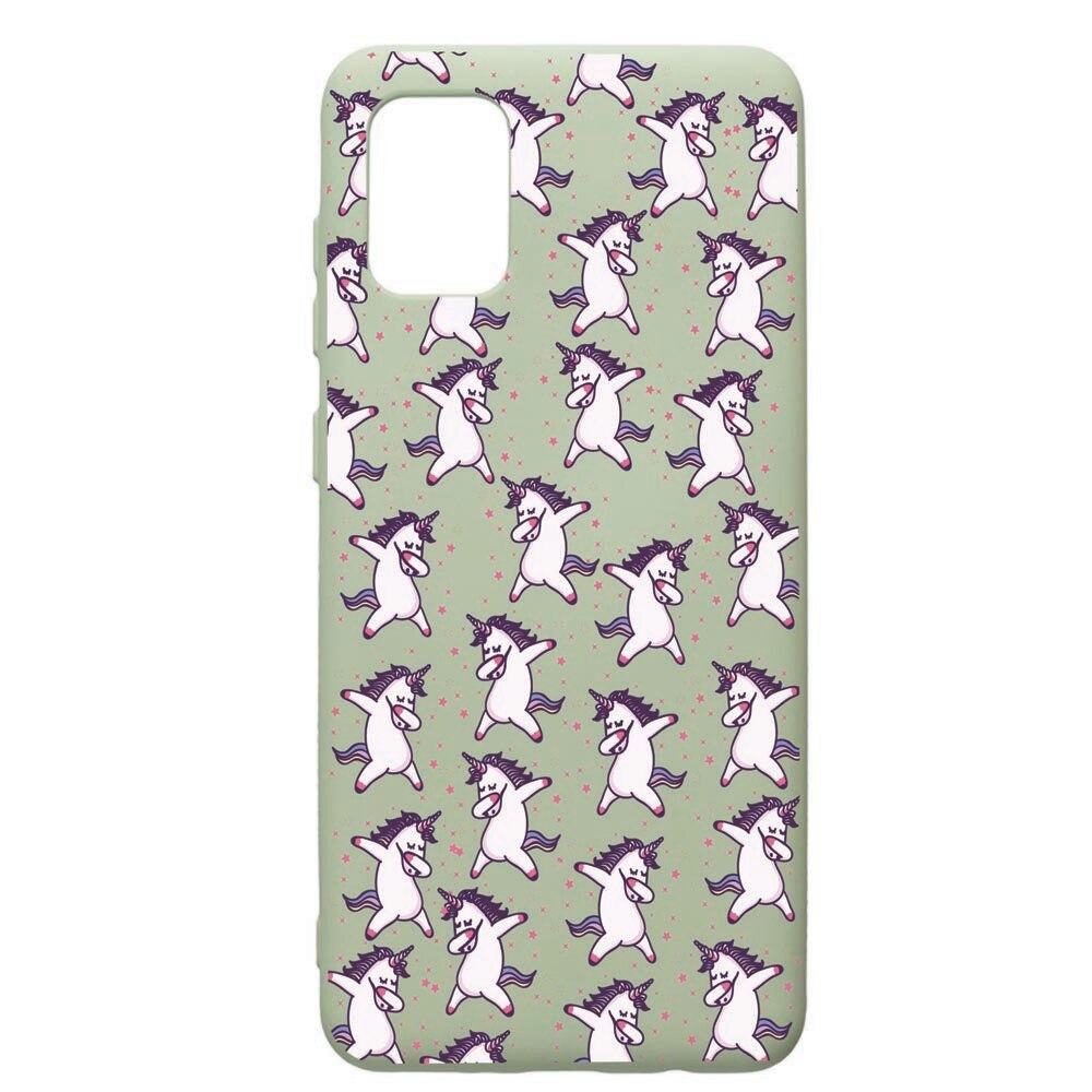 Husa de protectie Samsung Galaxy A71, Unicorn, silicon, cu interiorul din material textil, protectie camera, Beryl, PGR73