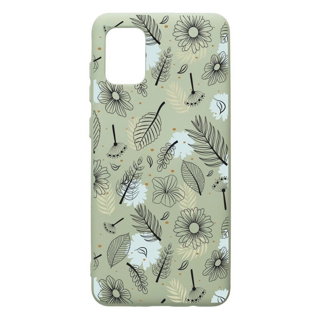 Husa de protectie Samsung Galaxy A71, Flowers, silicon, cu interiorul din material textil, protectie camera, Beryl, PGR81