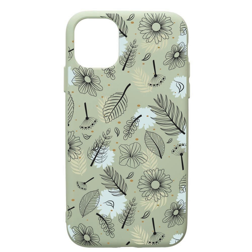 Husa de protectie Apple iPhone 11 Pro Max, Flowers, silicon, cu interiorul din material textil, protectie camera, Beryl, PGR81