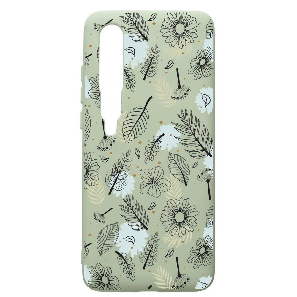 Husa de protectie Xiaomi Mi 10 / Mi 10 Pro, Flowers, silicon, cu interiorul din material textil, protectie camera, Beryl, PGR81