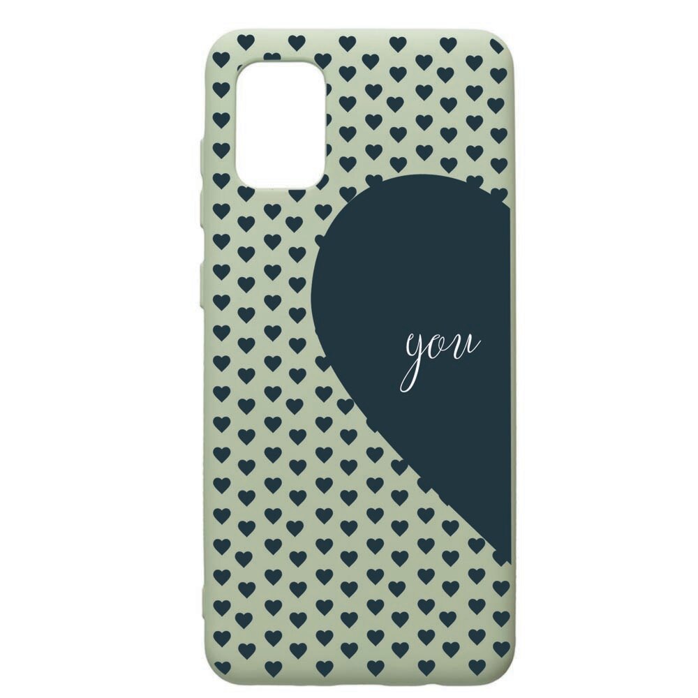 Husa de protectie Samsung Galaxy A71, Love You, silicon, cu interiorul din material textil, protectie camera, Beryl, PGR101