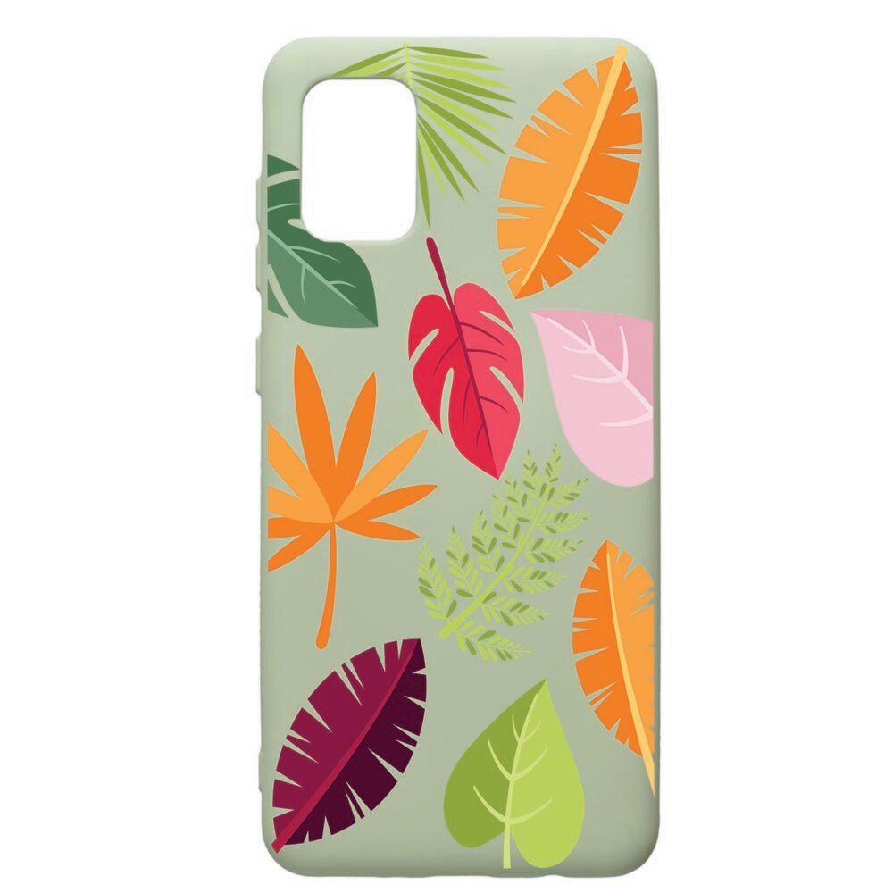 Husa de protectie Samsung Galaxy A71, Feathers, silicon, cu interiorul din material textil, protectie camera, Beryl, PGR151