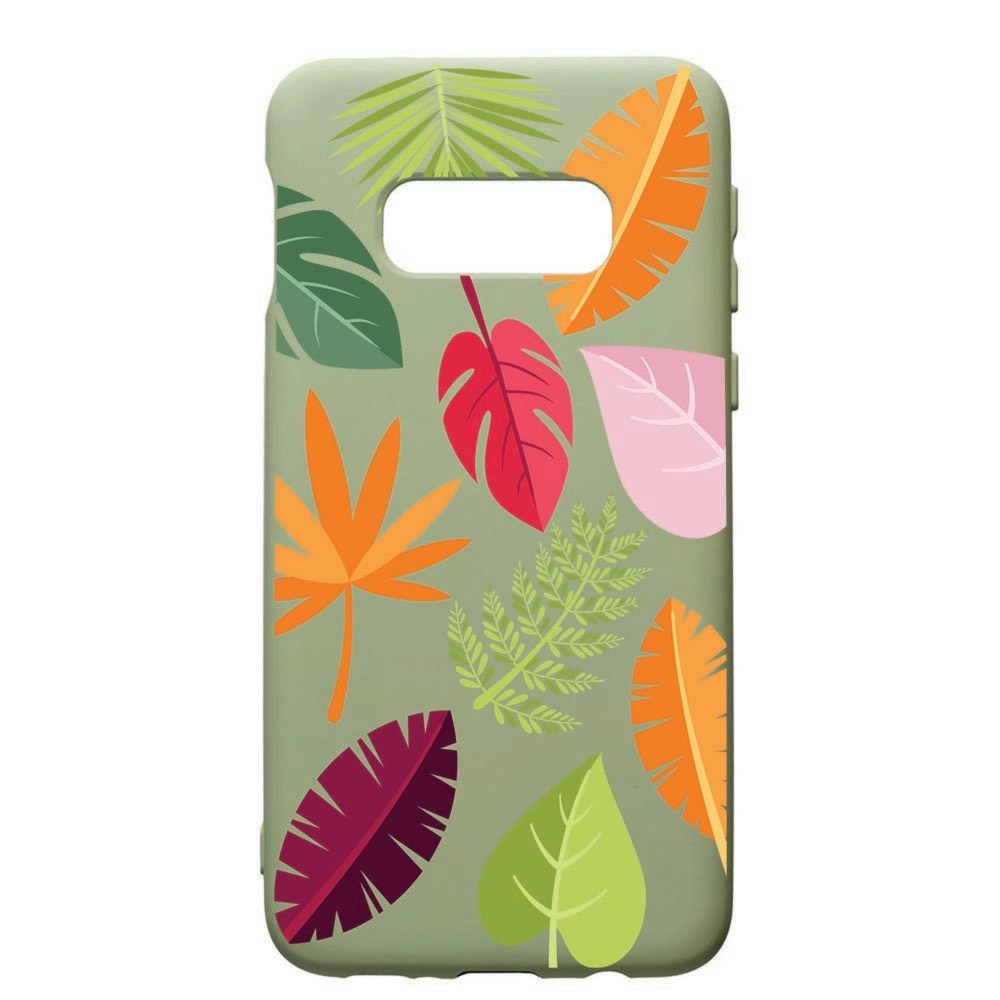 Husa de protectie Samsung Galaxy S10, Feathers, silicon, cu interiorul din material textil, protectie camera, Beryl, PGR151