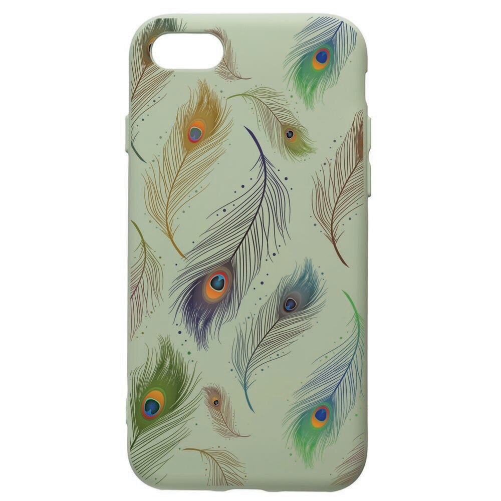 Husa de protectie Apple iPhone SE 2 / iPhone 8 / iPhone 7, Peacock, silicon, cu interiorul din material textil, protectie camera, Beryl, PGR152