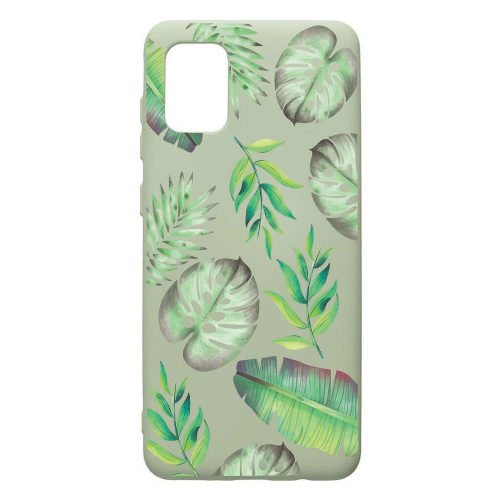 Husa de protectie Samsung Galaxy A71, Tropical, silicon, cu interiorul din material textil, protectie camera, Beryl, PGR150