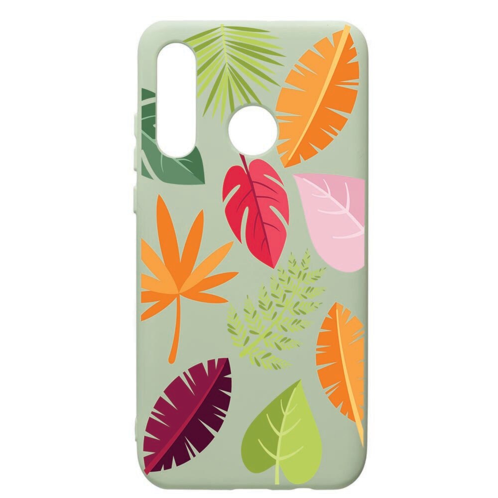 Husa de protectie Huawei P40 Lite E / Y7p, Feathers, silicon, cu interiorul din material textil, protectie camera, Beryl, PGR151