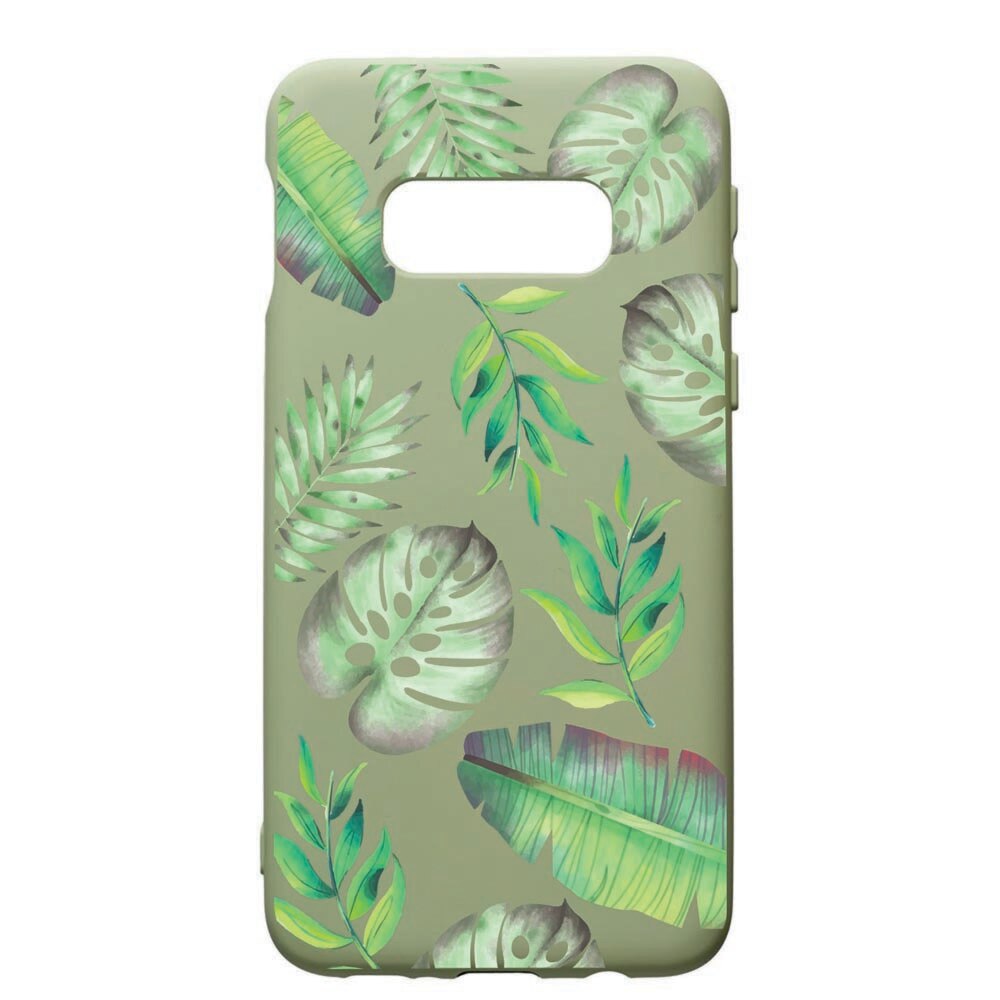 Husa de protectie Samsung Galaxy S10E, Tropical, silicon, cu interiorul din material textil, protectie camera, Beryl, PGR150