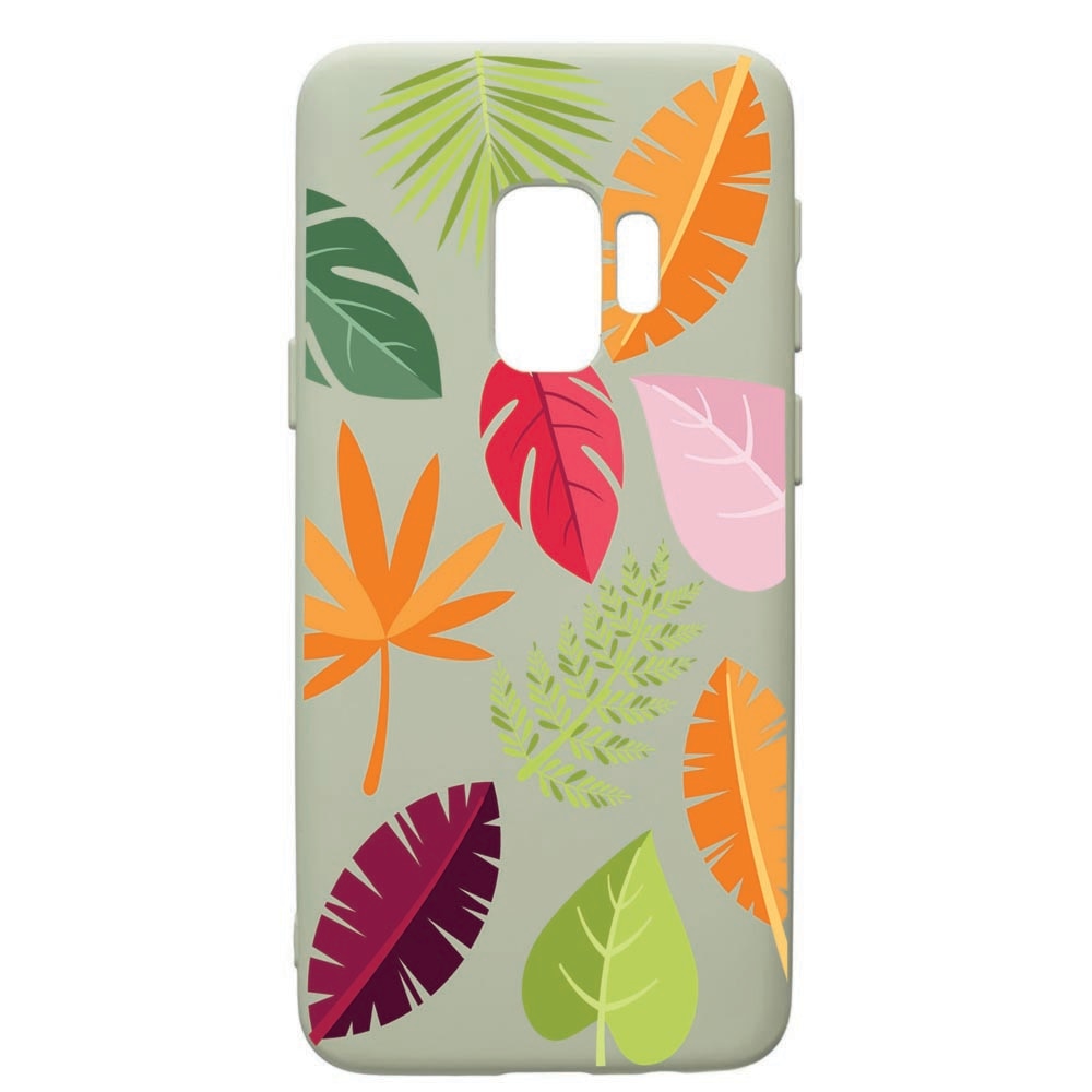 Husa de protectie Samsung Galaxy S9, Feathers, silicon, cu interiorul din material textil, protectie camera, Beryl, PGR151