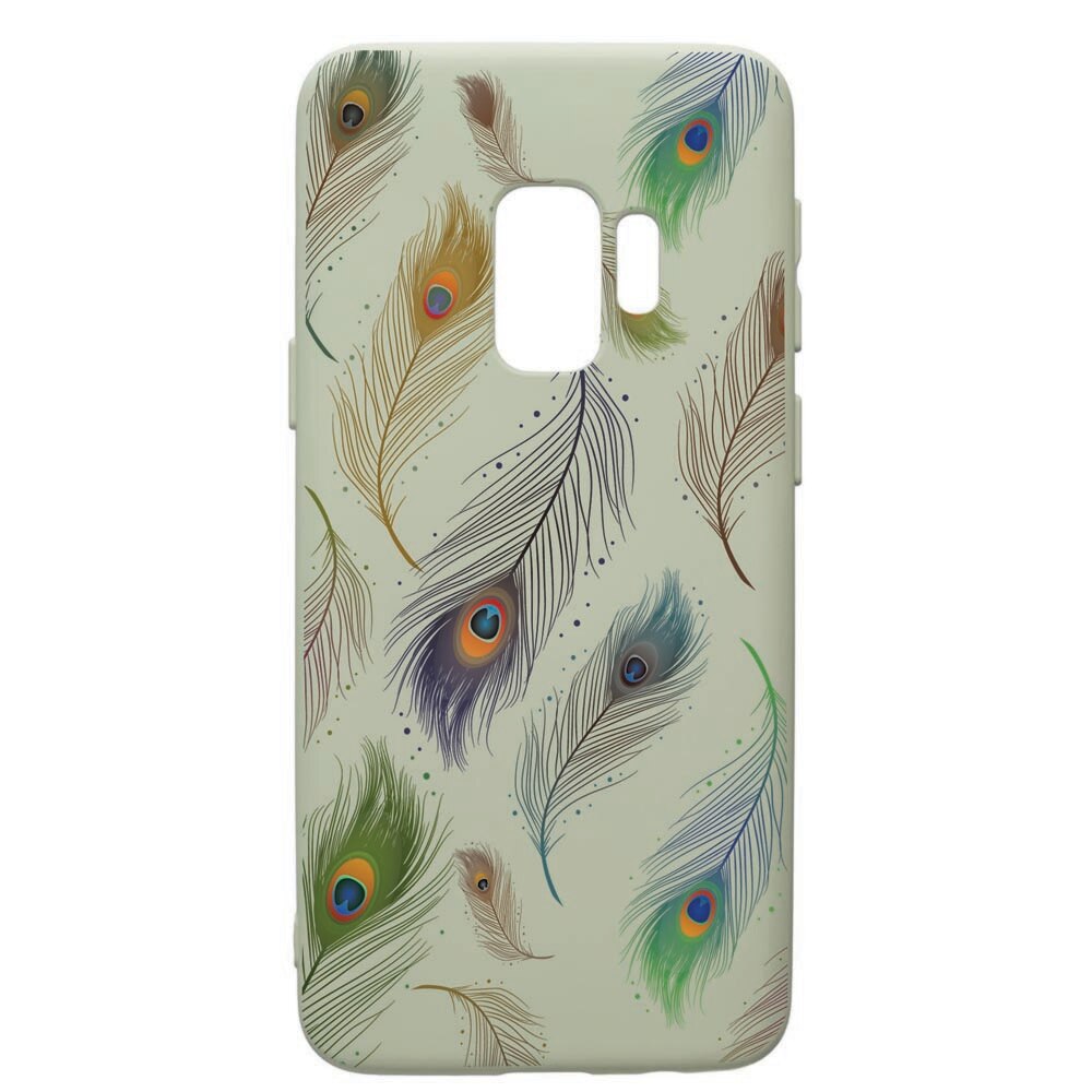 Husa de protectie Samsung Galaxy S9, Peacock, silicon, cu interiorul din material textil, protectie camera, Beryl, PGR152