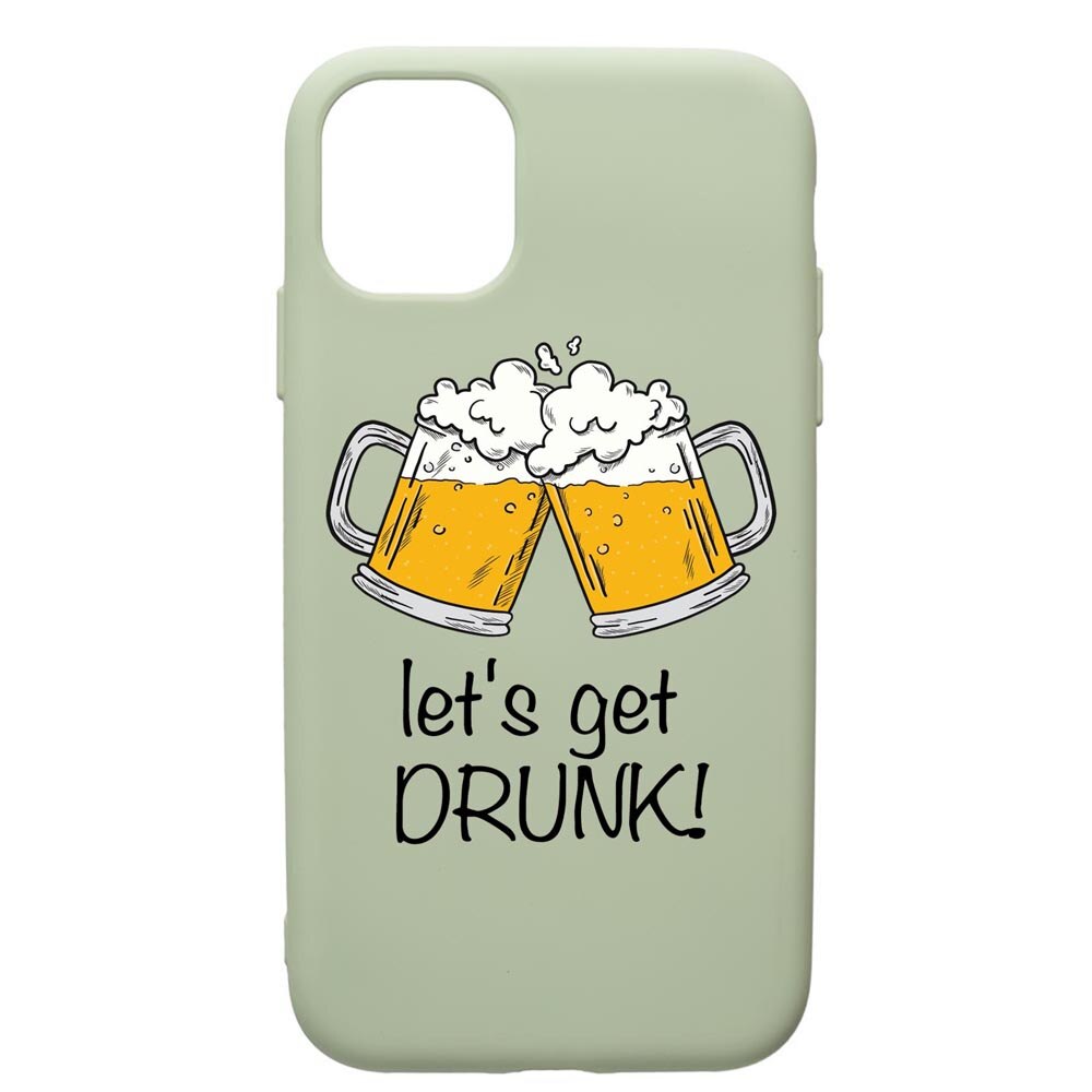 Husa de protectie Apple iPhone 12, Lets Get Drunk, silicon, cu interiorul din material textil, protectie camera, Beryl, PGR170