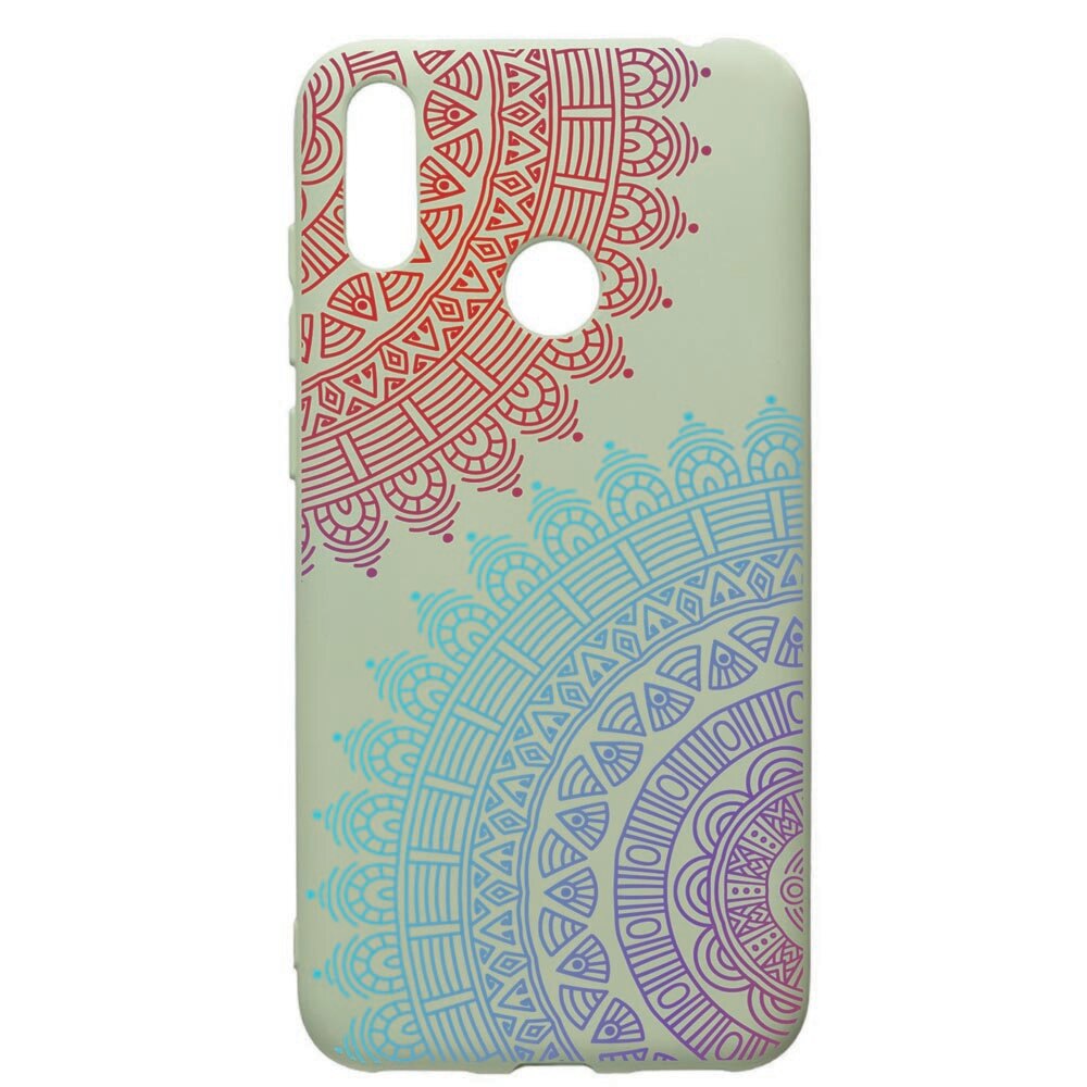 Husa de protectie Huawei Y7 2019, Lace, silicon, cu interiorul din material textil, protectie camera, Beryl, PGR176