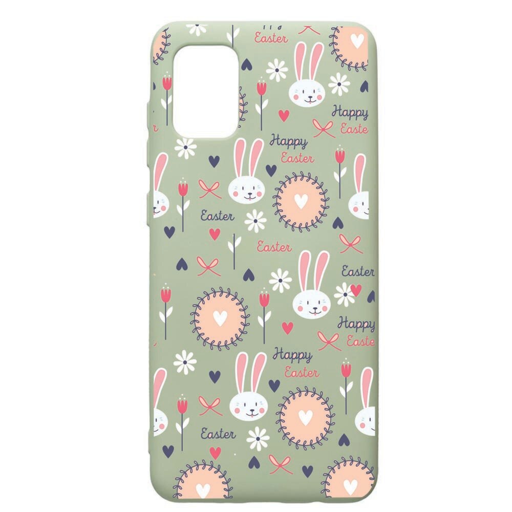 Husa de protectie Samsung Galaxy A71, Easter, silicon, cu interiorul din material textil, protectie camera, Beryl, PGR189