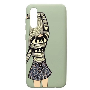 Husa de protectie Samsung Galaxy A70, Girl, silicon, cu interiorul din material textil, protectie camera, Beryl, PGR187 Husa de protectie Samsung Galaxy A70, Girl, silicon, cu interiorul din material textil, protectie camera, Beryl, PGR187