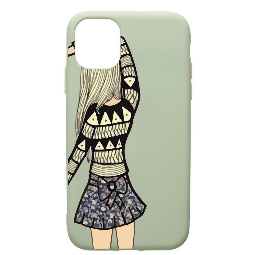Husa de protectie Apple iPhone 11 Pro Max, Girl, silicon, cu interiorul din material textil, protectie camera, Beryl, PGR187