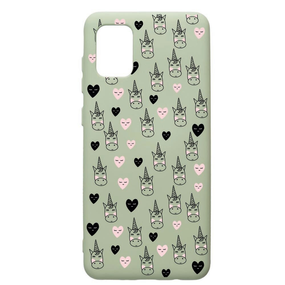Husa de protectie Samsung Galaxy A71, Unicorn, silicon, cu interiorul din material textil, protectie camera, Beryl, PGR190