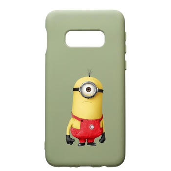 Husa de protectie Samsung Galaxy S10, Cartoon, Minion, silicon, cu interiorul din material textil, protectie camera, Beryl, PGR206 Husa de protectie Samsung Galaxy S10, Cartoon, Minion, silicon, cu interiorul din material textil, protectie camera, Beryl, PGR206