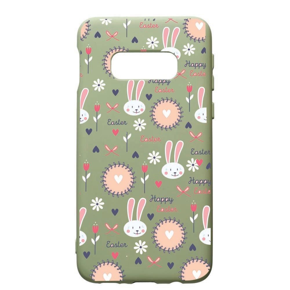 Husa de protectie Samsung Galaxy S10E, Easter, silicon, cu interiorul din material textil, protectie camera, Beryl, PGR189