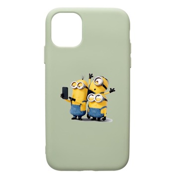 Husa de protectie Apple iPhone 12 Pro, Minions, silicon, cu interiorul din material textil, protectie camera, Beryl, PGR207 Husa de protectie Apple iPhone 12 Pro, Minions, silicon, cu interiorul din material textil, protectie camera, Beryl, PGR207