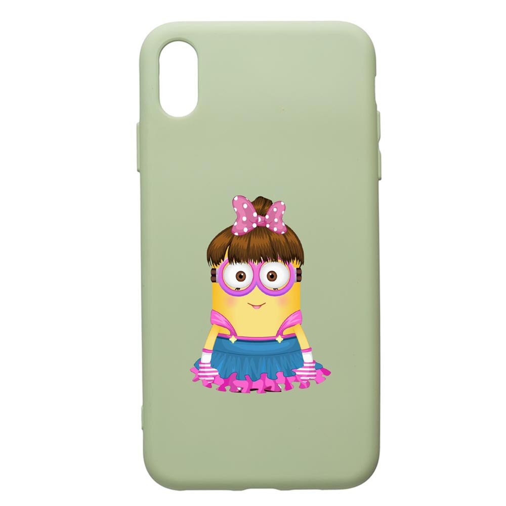 Husa de protectie Huawei Y6 2019, Minion Girl, silicon, cu interiorul din material textil, protectie camera, Beryl, PGR208