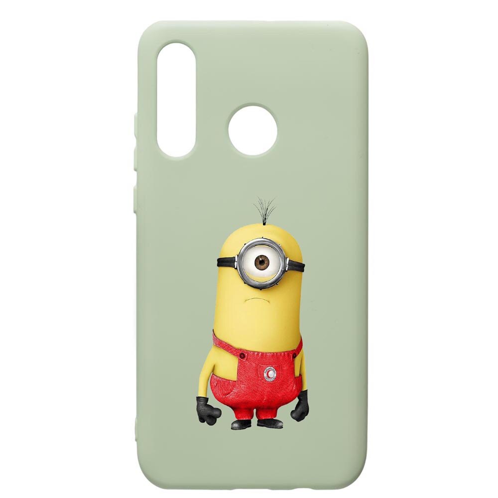 Husa de protectie Huawei P40 Lite E / Y7p, Cartoon, Minion, silicon, cu interiorul din material textil, protectie camera, Beryl, PGR206