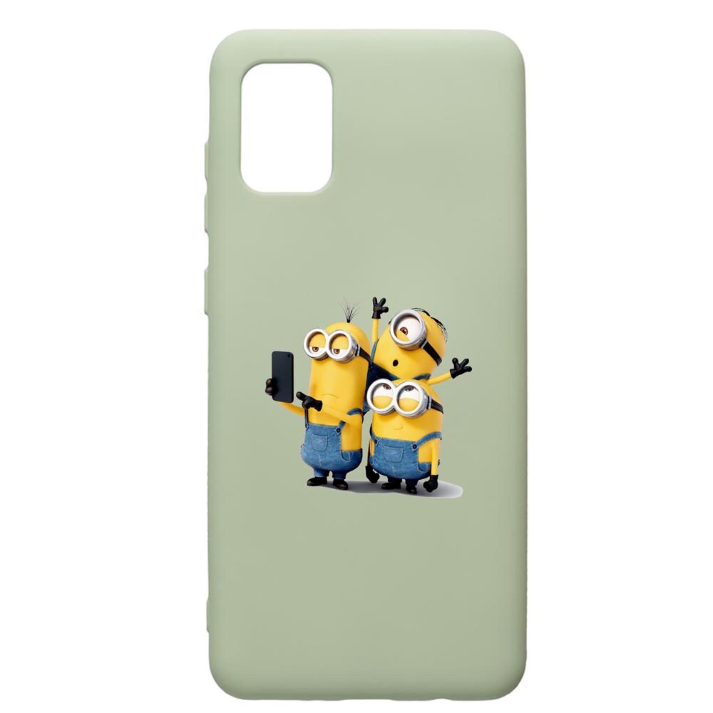 Husa de protectie Samsung Galaxy A71, Minions, silicon, cu interiorul din material textil, protectie camera, Beryl, PGR207
