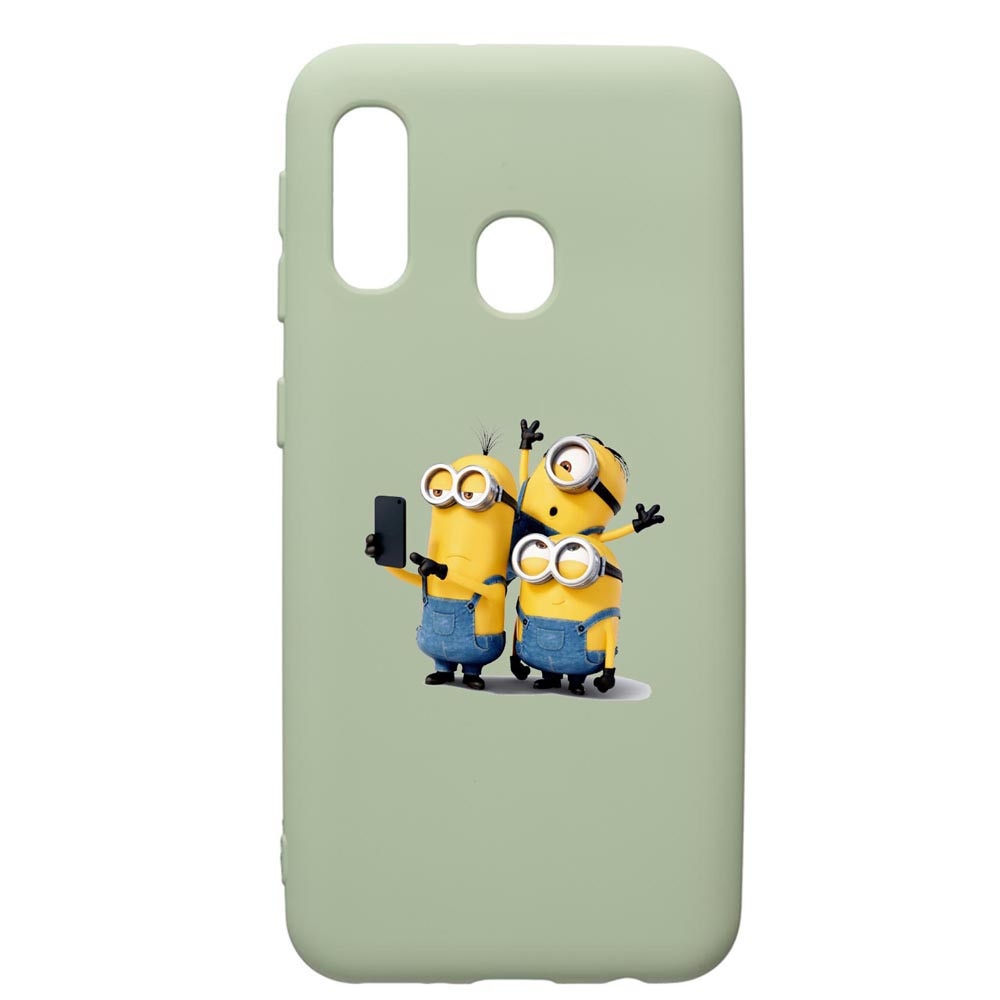 Husa de protectie Samsung Galaxy A40, Minions, silicon, cu interiorul din material textil, protectie camera, Beryl, PGR207
