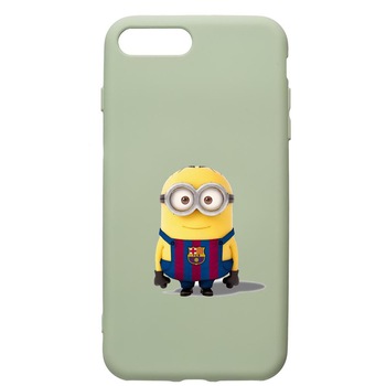 Husa de protectie Apple iPhone 8 Plus / iPhone 7 Plus, Minion Football, silicon, cu interiorul din material textil, protectie camera, Beryl, PGR212 Husa de protectie Apple iPhone 8 Plus / iPhone 7 Plus, Minion Football, silicon, cu interiorul din material textil, protectie camera, Beryl, PGR212