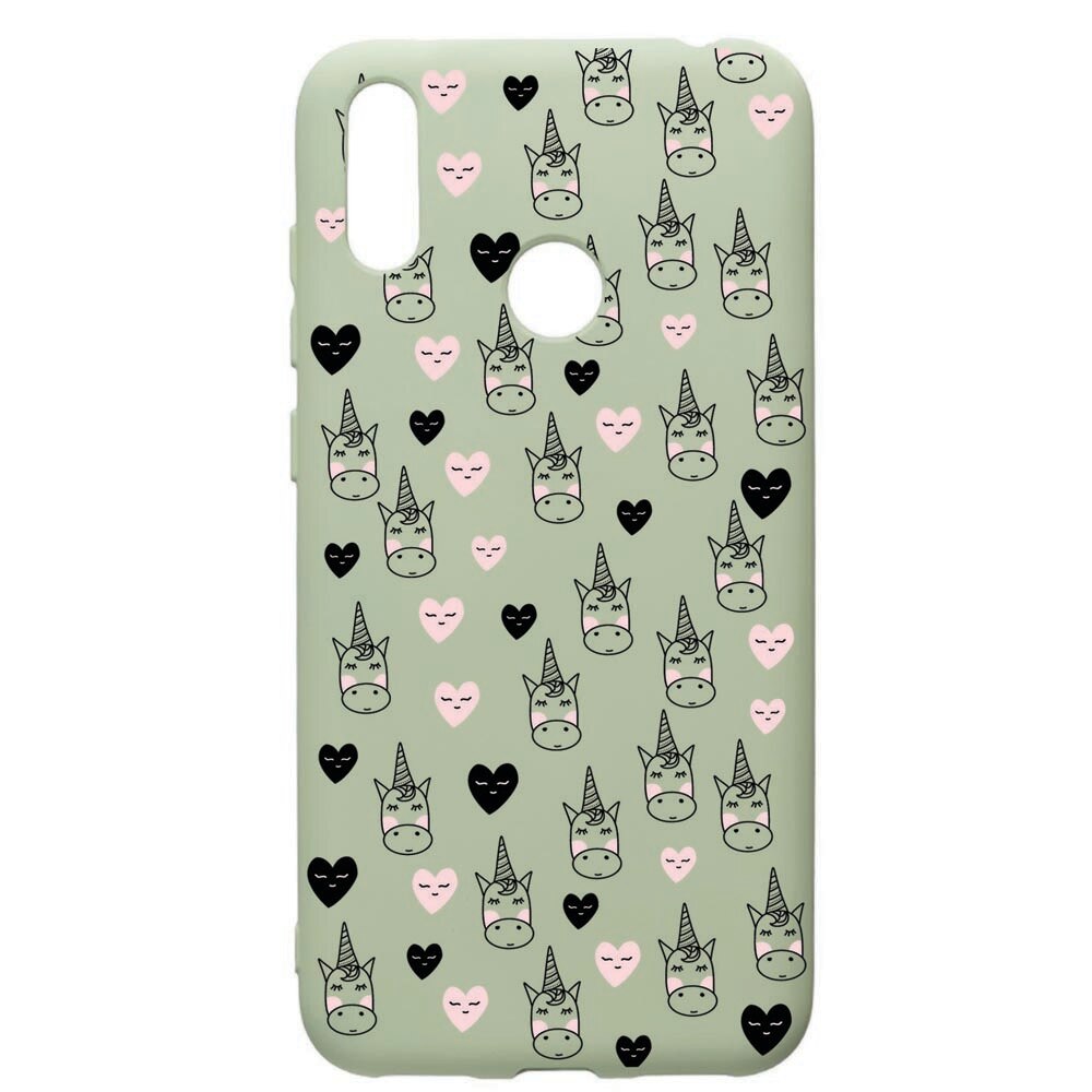 Husa de protectie Huawei Y7 2019, Unicorn, silicon, cu interiorul din material textil, protectie camera, Beryl, PGR190