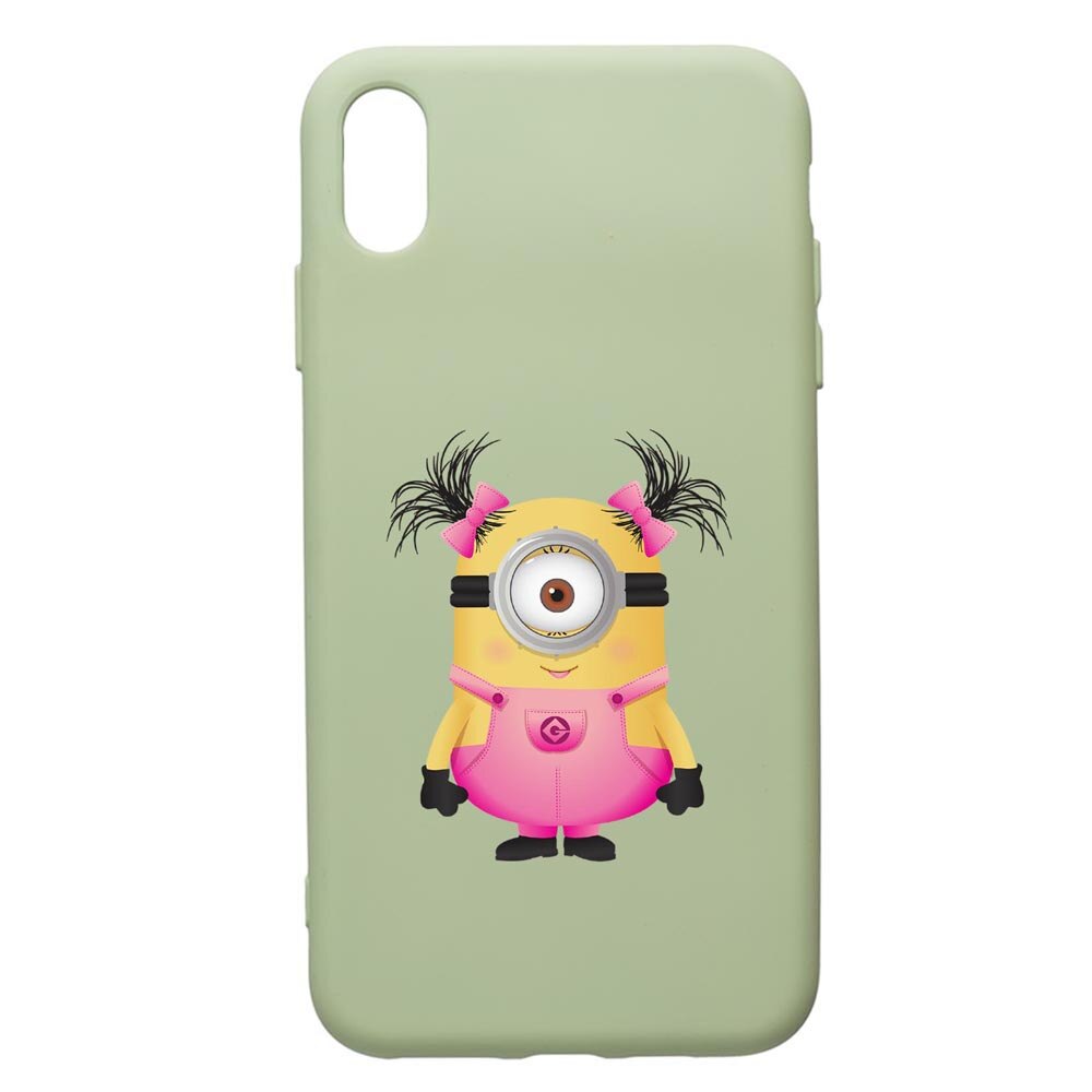 Husa de protectie Apple iPhone XS Max, Minion Girl, silicon, cu interiorul din material textil, protectie camera, Beryl, PGR213