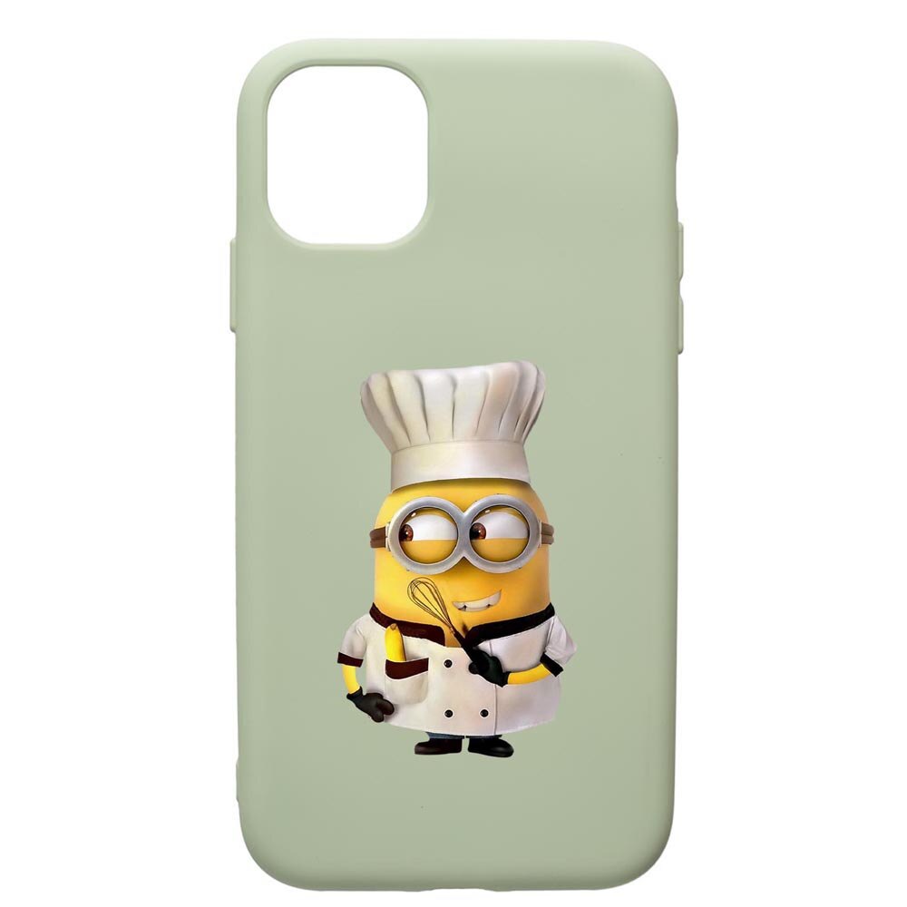 Husa de protectie Apple iPhone 11 Pro Max, Minion Chef, silicon, cu interiorul din material textil, protectie camera, Beryl, PGR215