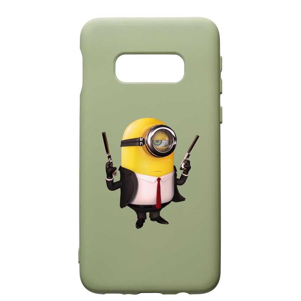 Husa de protectie Samsung Galaxy S10E, Minion Hitman, silicon, cu interiorul din material textil, protectie camera, Beryl, PGR214