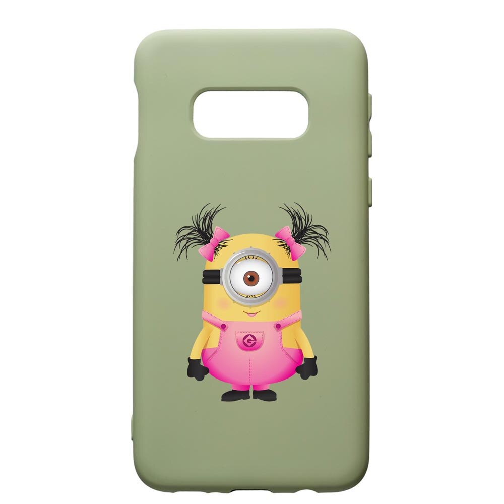 Husa de protectie Samsung Galaxy S10E, Minion Girl, silicon, cu interiorul din material textil, protectie camera, Beryl, PGR213