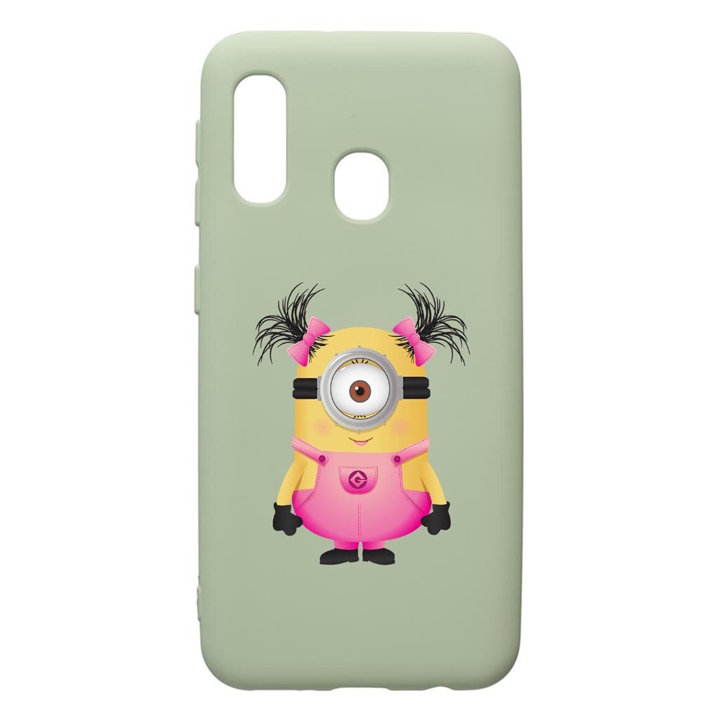 Husa de protectie Samsung Galaxy A20e, Minion Girl, silicon, cu interiorul din material textil, protectie camera, Beryl, PGR213