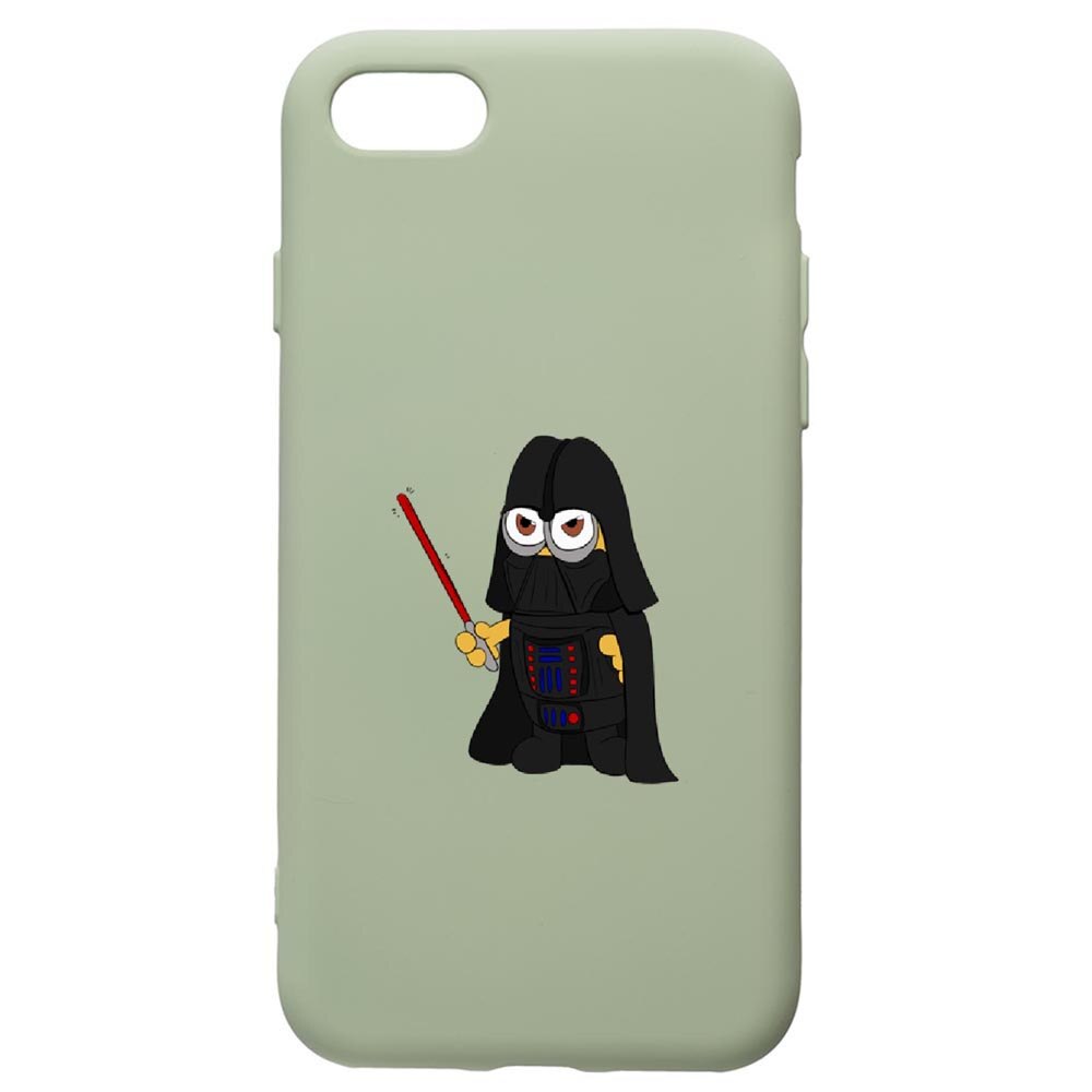 Husa de protectie Apple iPhone SE 2 / iPhone 8 / iPhone 7, Minion Star Wars, silicon, cu interiorul din material textil, protectie camera, Beryl, PGR210