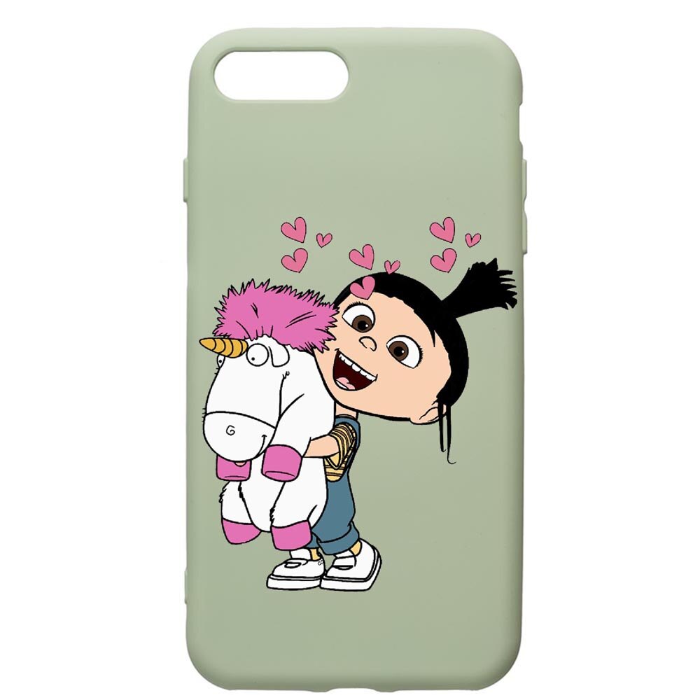 Husa de protectie Apple iPhone 8 Plus / iPhone 7 Plus, Despicable Me, Agnes, silicon, cu interiorul din material textil, protectie camera, Beryl, PGR217