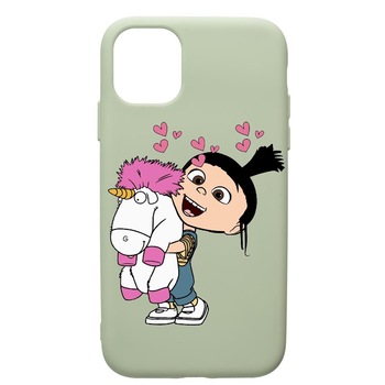 Husa de protectie Apple iPhone 12 Mini, Despicable Me, Agnes, silicon, cu interiorul din material textil, protectie camera, Beryl, PGR217 Husa de protectie Apple iPhone 12 Mini, Despicable Me, Agnes, silicon, cu interiorul din material textil, protectie camera, Beryl, PGR217