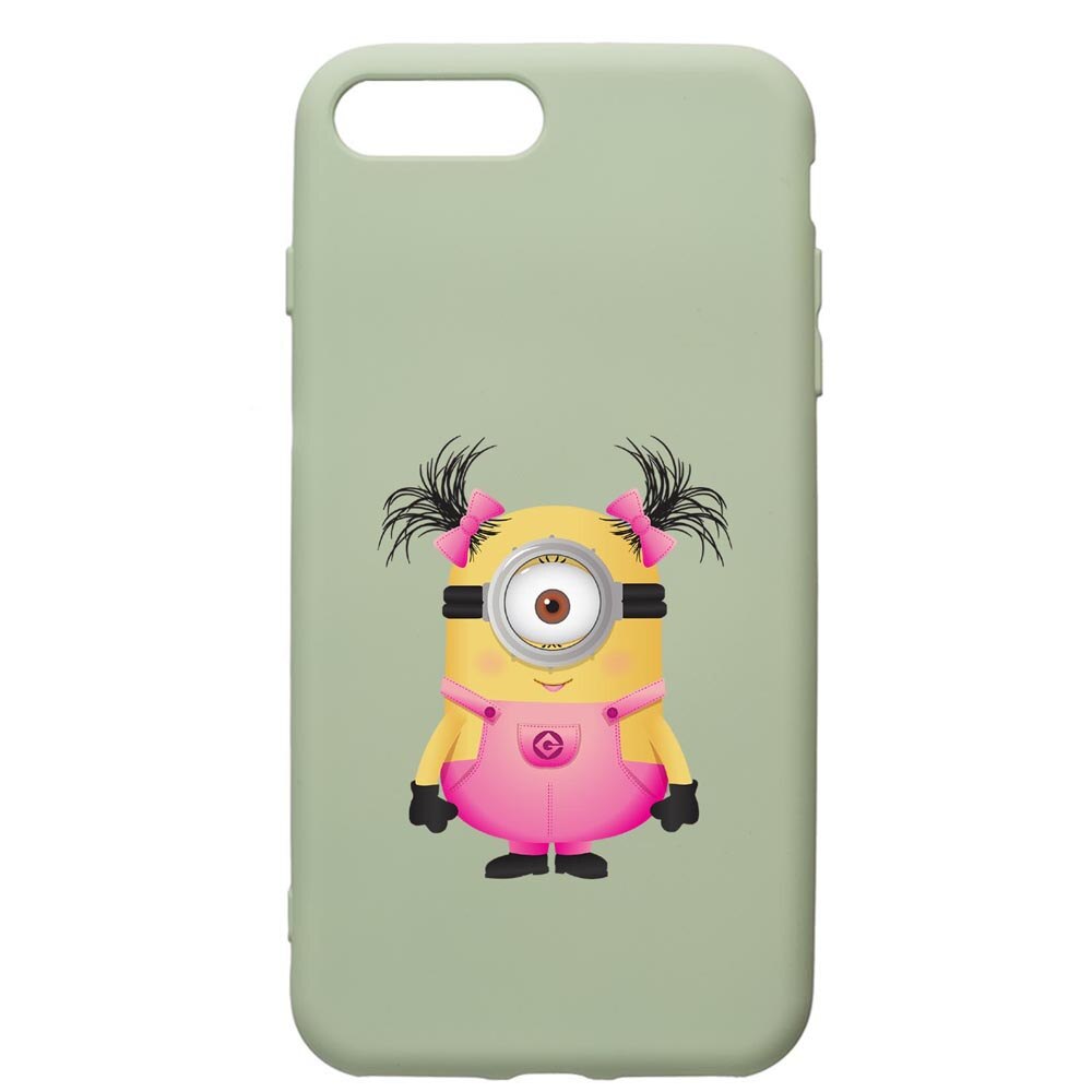 Husa de protectie Apple iPhone 8 Plus / iPhone 7 Plus, Minion Girl, silicon, cu interiorul din material textil, protectie camera, Beryl, PGR213