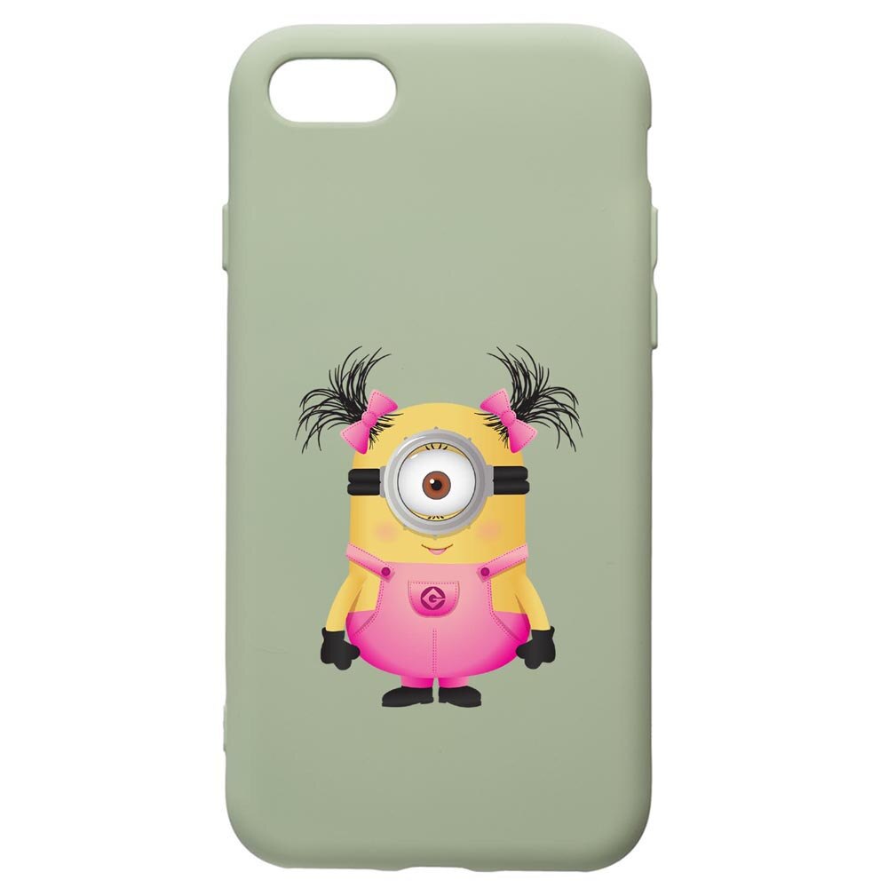 Husa de protectie Apple iPhone SE 2 / iPhone 8 / iPhone 7, Minion Girl, silicon, cu interiorul din material textil, protectie camera, Beryl, PGR213