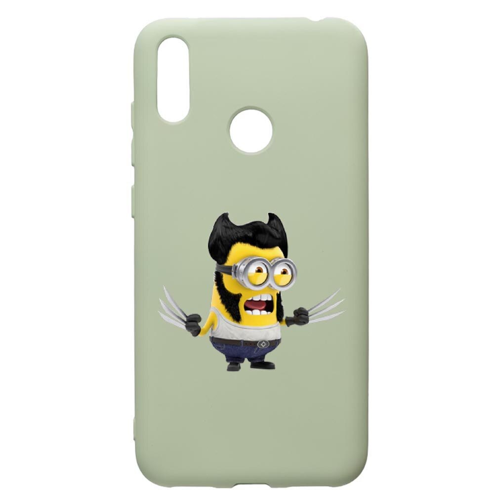 Husa de protectie Huawei Y7 2019, Minion X-Men, silicon, cu interiorul din material textil, protectie camera, Beryl, PGR218
