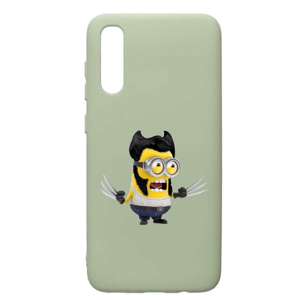 Husa de protectie Samsung Galaxy A70, Minion X-Men, silicon, cu interiorul din material textil, protectie camera, Beryl, PGR218