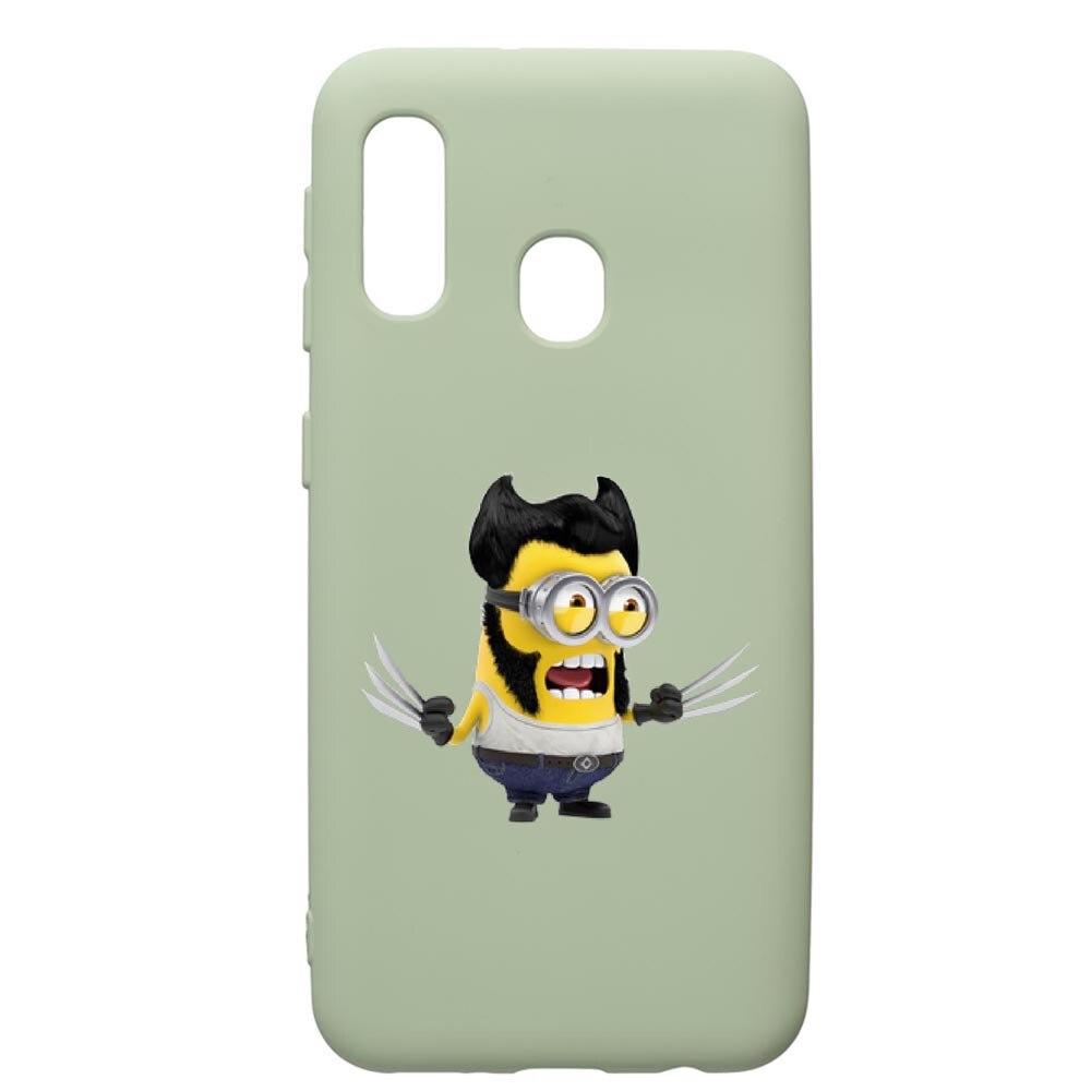 Husa de protectie Samsung Galaxy A20e, Minion X-Men, silicon, cu interiorul din material textil, protectie camera, Beryl, PGR218