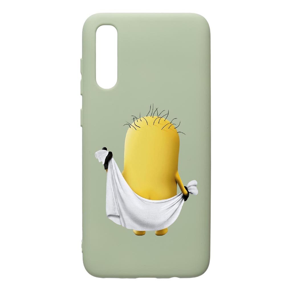 Husa de protectie Samsung Galaxy A70, Cartoon, Minion, silicon, cu interiorul din material textil, protectie camera, Beryl, PGR219
