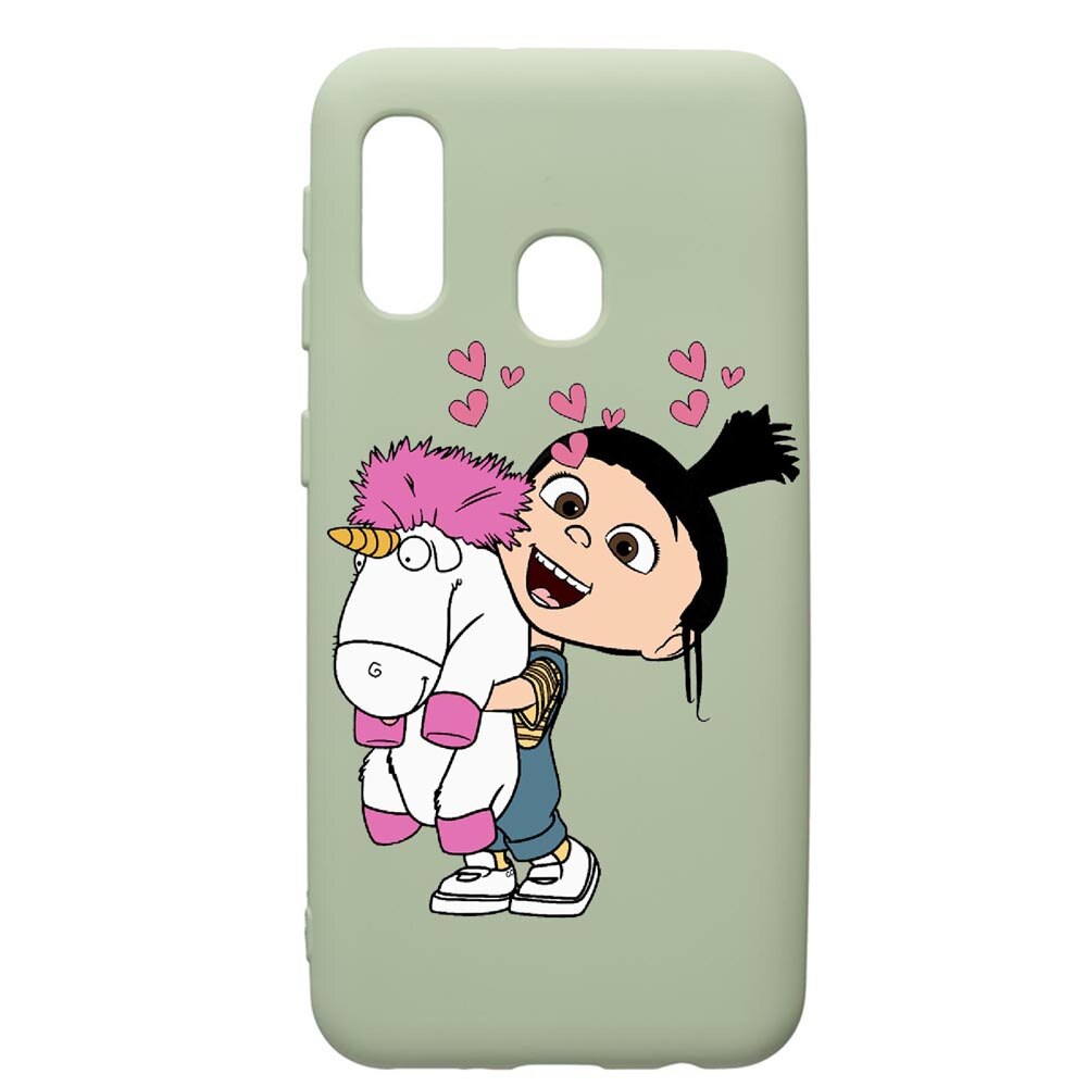 Husa de protectie Samsung Galaxy A40, Despicable Me, Agnes, silicon, cu interiorul din material textil, protectie camera, Beryl, PGR217