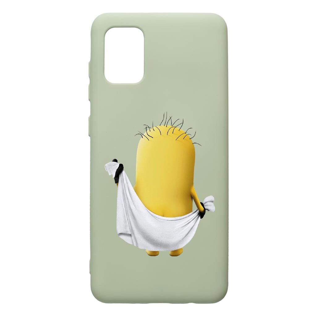 Husa de protectie Samsung Galaxy A71, Cartoon, Minion, silicon, cu interiorul din material textil, protectie camera, Beryl, PGR219