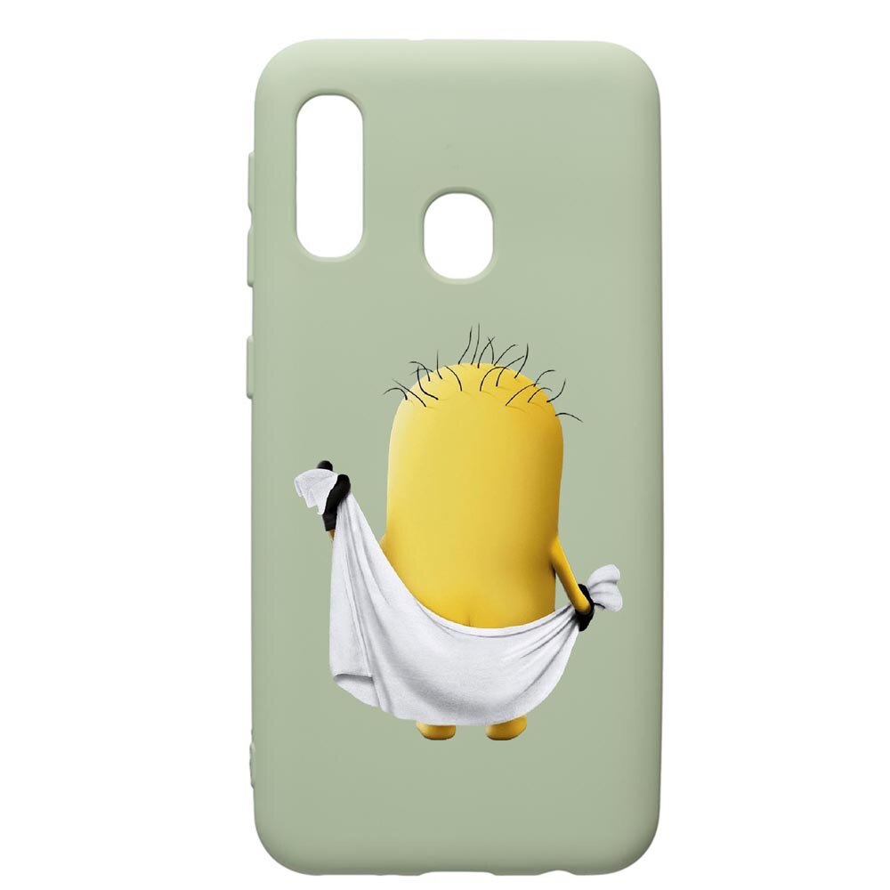 Husa de protectie Samsung Galaxy A40, Cartoon, Minion, silicon, cu interiorul din material textil, protectie camera, Beryl, PGR219